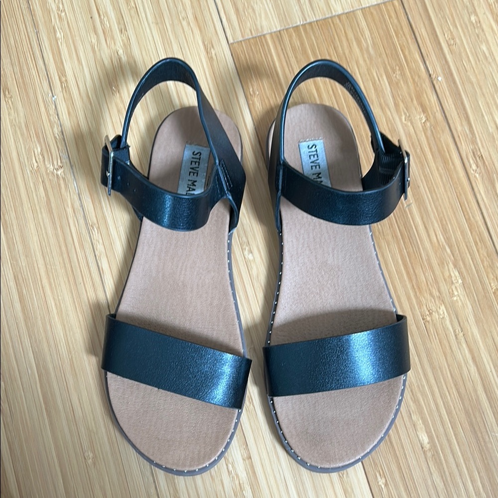 Steve Madden Black Strap Sandals